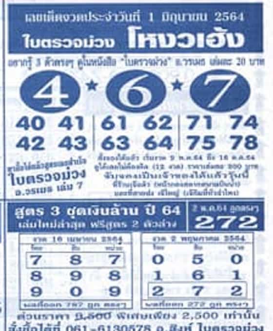 หวยซอง หวยใบตรวจม่วง-010664