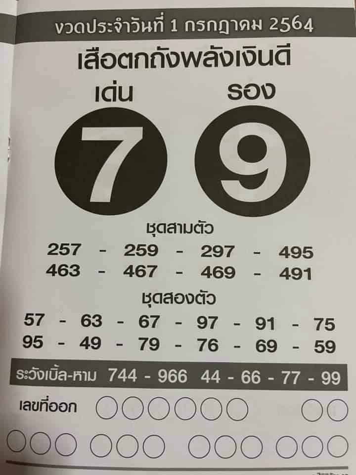 หวยซอง หวยเสือตกถัง-010764