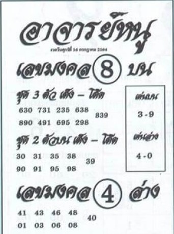 หวยซอง หวยอาจารย์หนู-160764