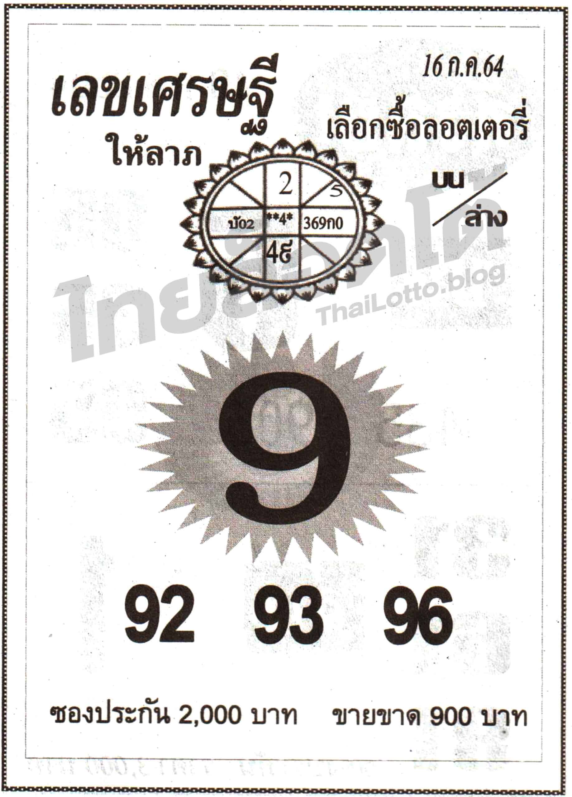 หวยซอง หวยเลขเศรษฐี-160764