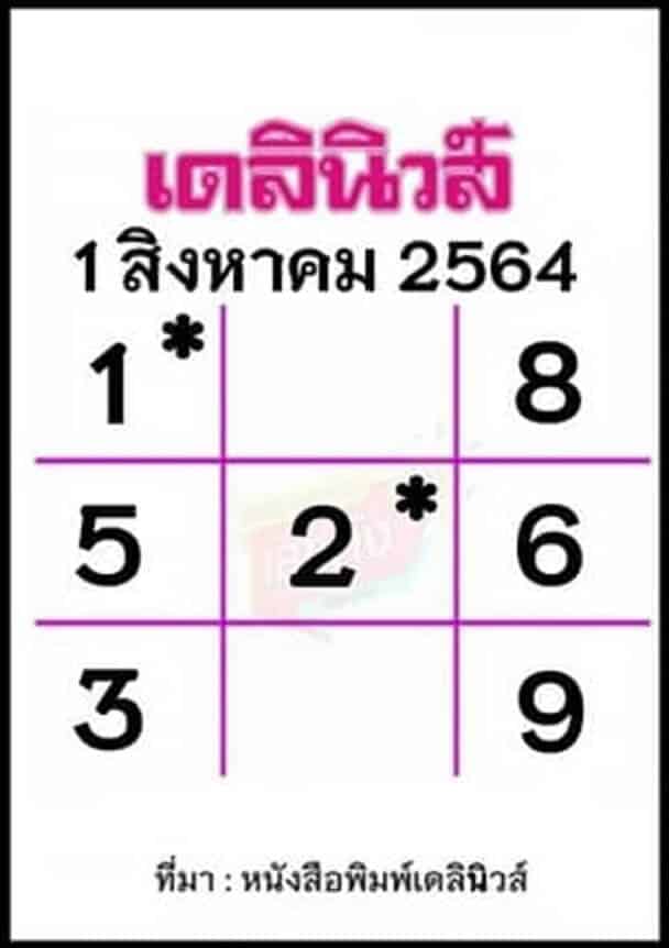 หวยหนังสือพิมพ์ หวยเดลินิวส์-010864