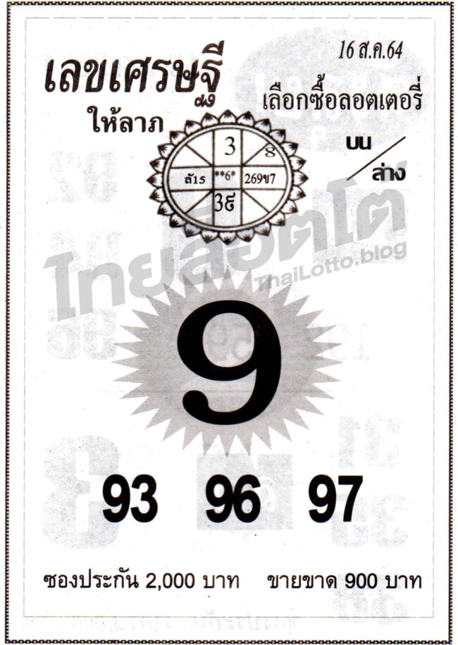 หวยซอง หวยเลขเศรษฐีให้ลาภ-160864