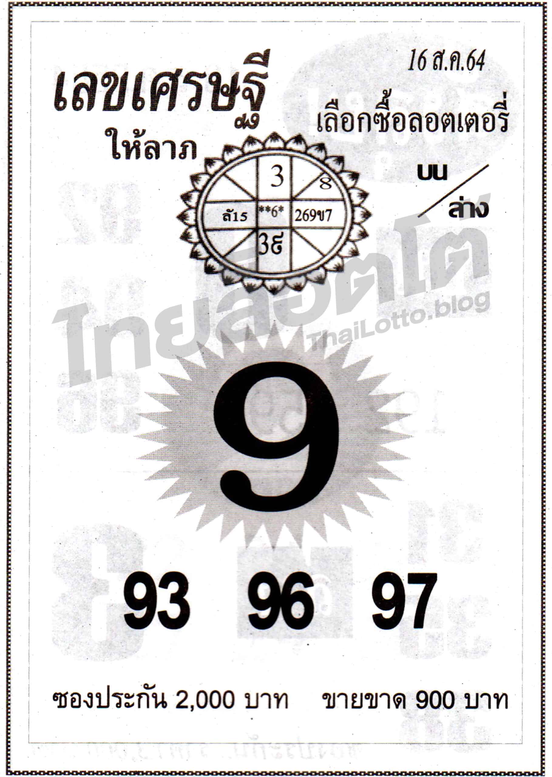 หวยซอง หวยเลขเศรษฐีให้ลาภ-160864