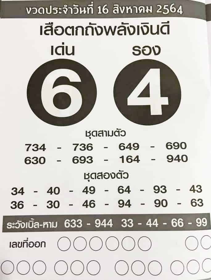หวยซอง หวยเสือตกถัง-160864