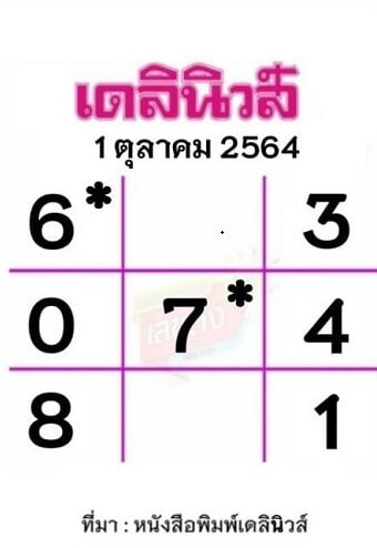 หวยหนังสือพิมพ์ หวยเดลินิวส์-011064