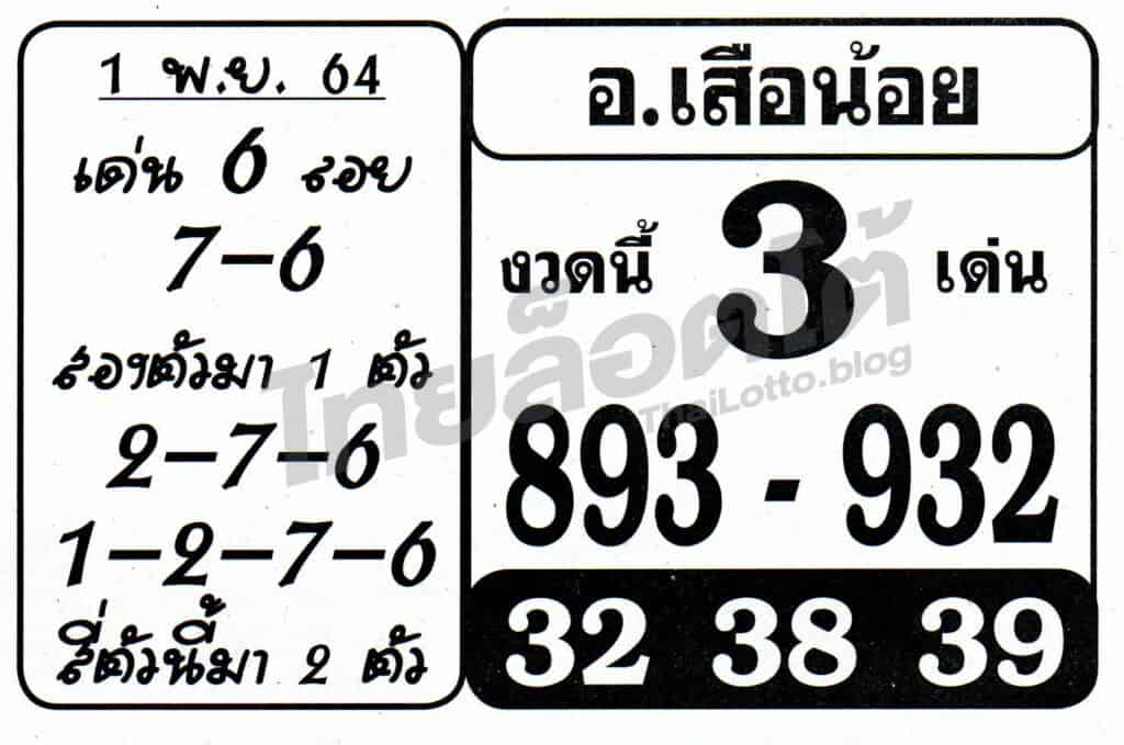 หวยอาจารย์เสือน้อย-011164