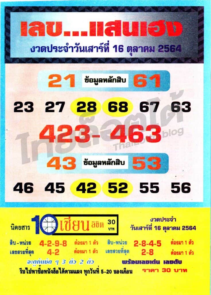 หวยซอง หวยเลขแสนเฮง-161064