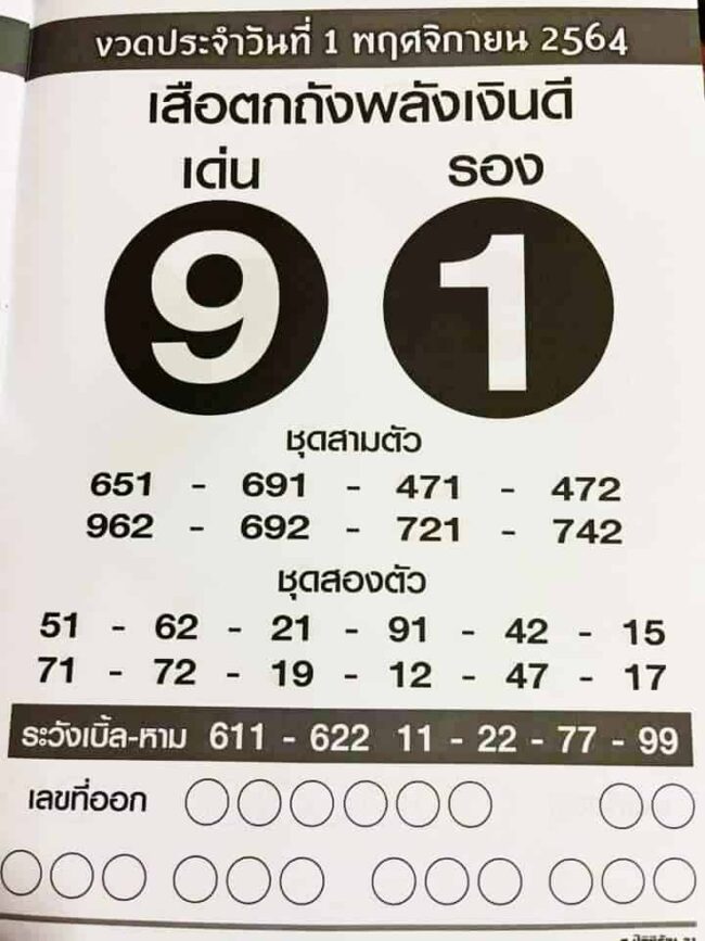 หวยซอง หวยเสือตกถัง-011164