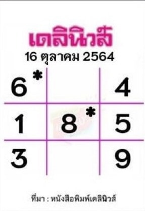 หวยหนังสือพิมพ์ หวยเดลินิวส์-161064