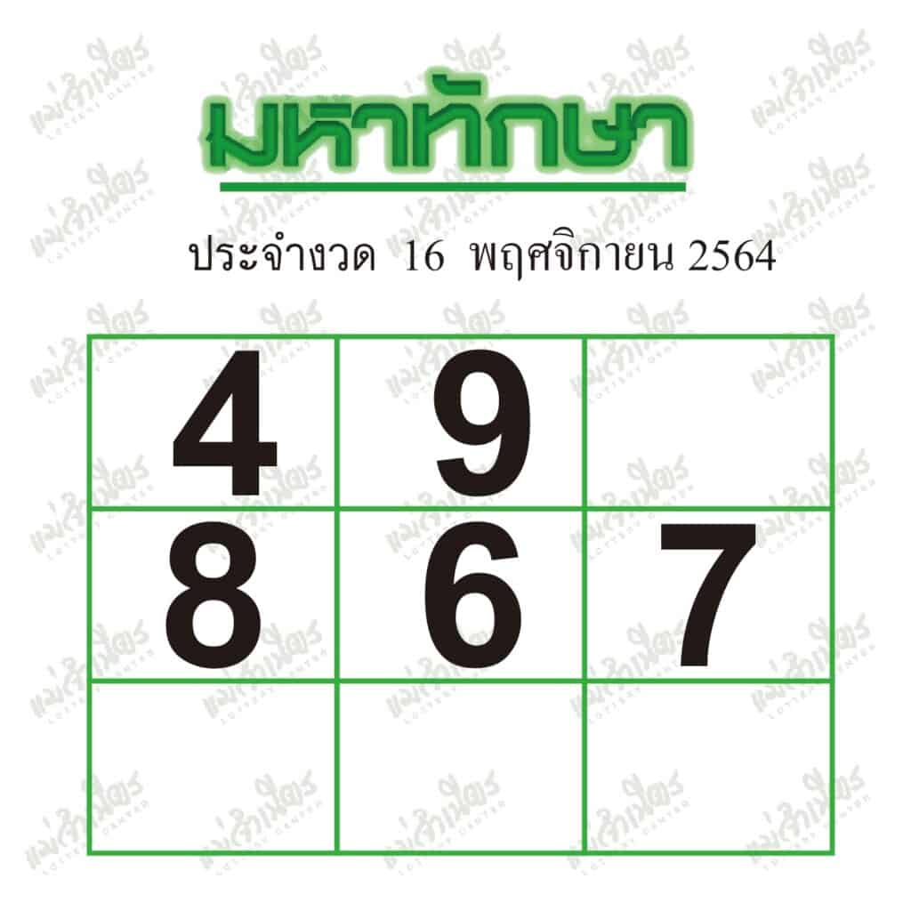 หวยซอง หวยมหาทักษา-161164