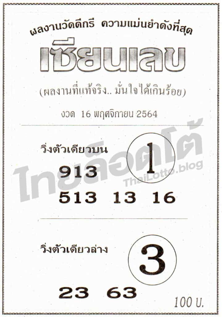 หวยซอง หวยเซียนเลข-161164