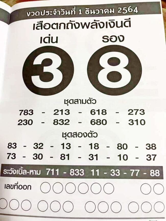 หวยซอง หวยเสือตกถัง-011264