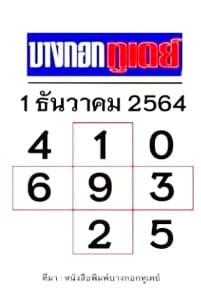 หวยหนังสือพิมพ์ หวยบางกอกทูเดย์-011264