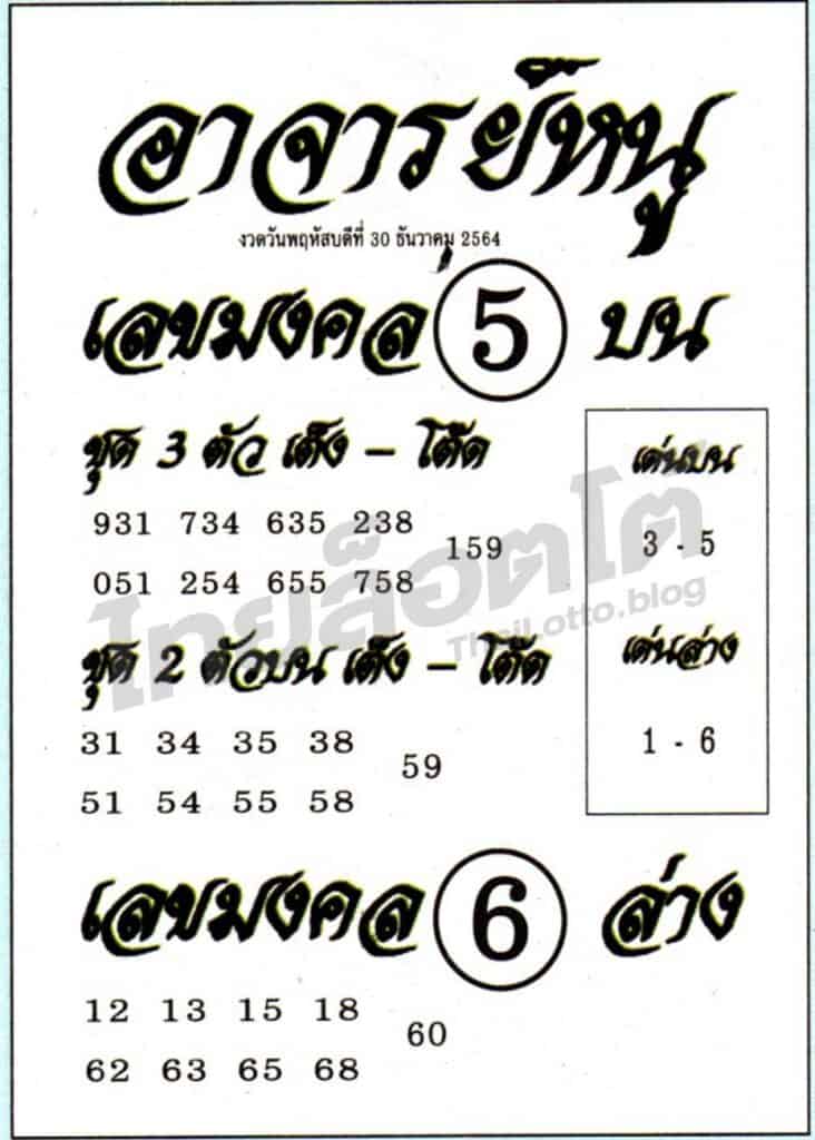 หวยซอง หวยอาจารย์หนู-301264