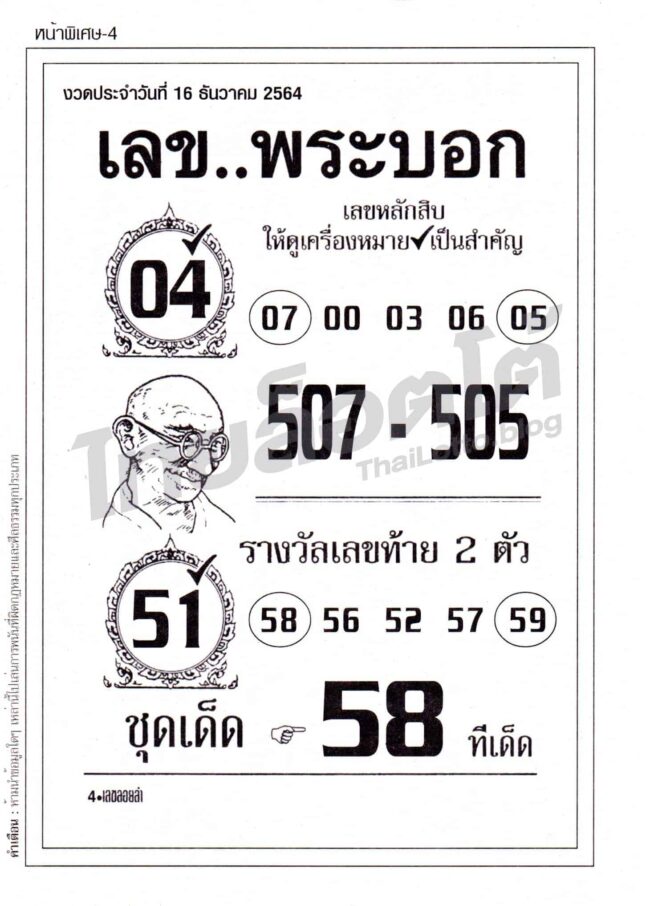 หวยซอง หวยเลขพระบอก-161264
