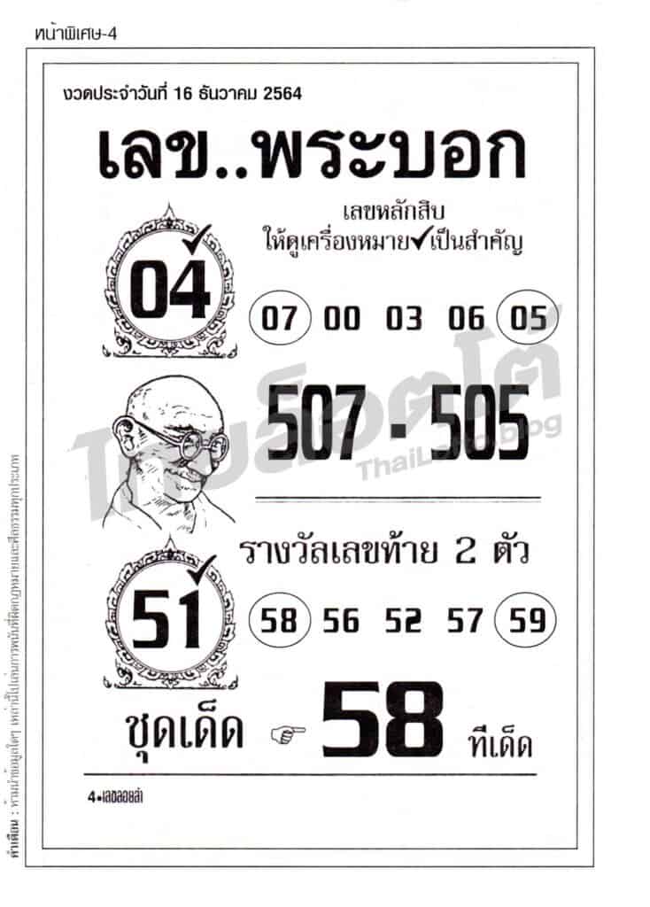 หวยซอง หวยเลขพระบอก-161264
