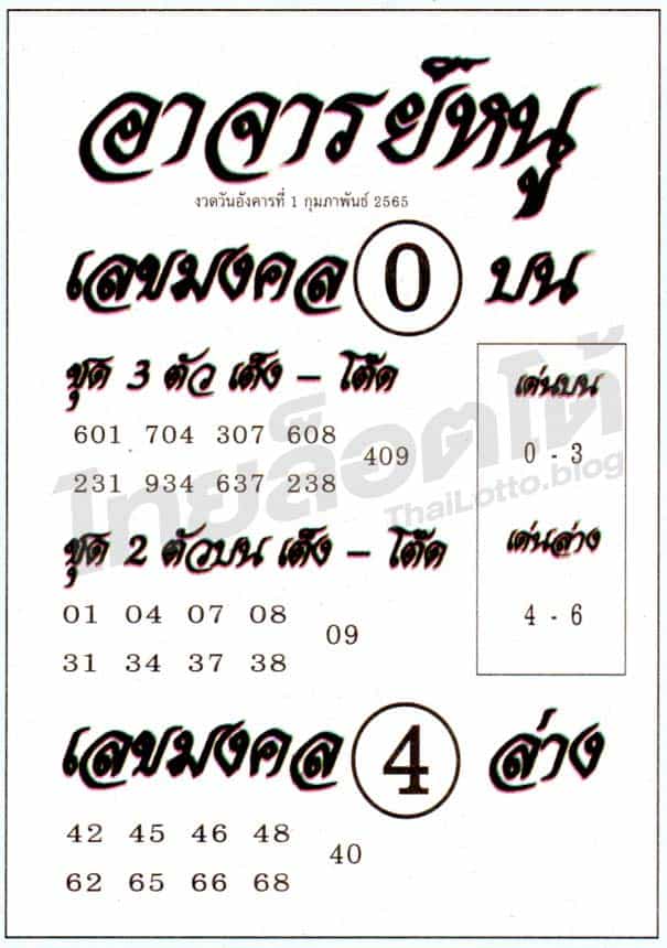 หวยซอง หวยอาจารย์หนู-010265