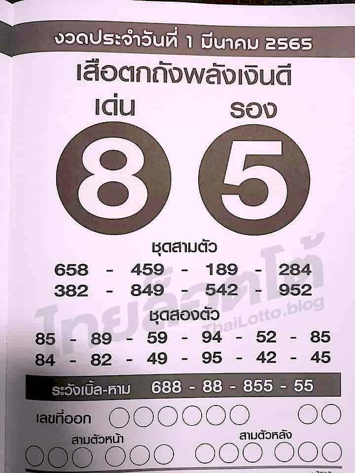 หวยซอง หวยเสือตกถัง-010365