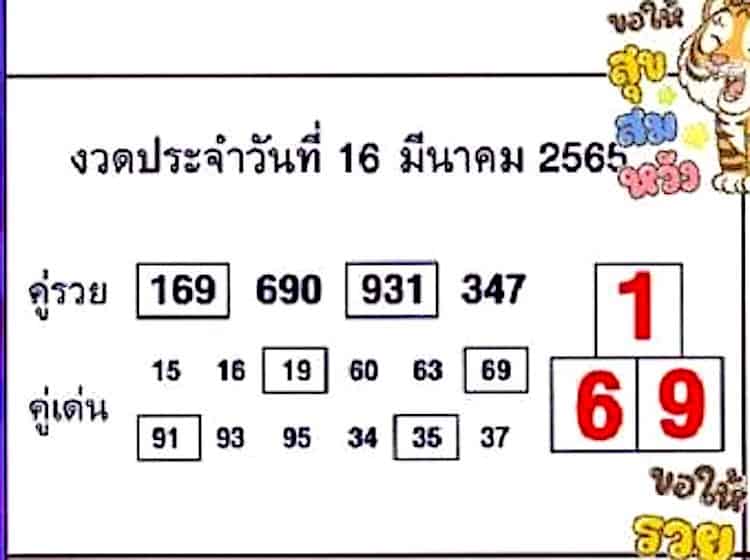 หวยซอง หวยบอกลาภ-160365