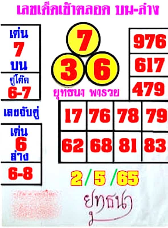 หวยซอง หวยยุทธนาพารวย-020565