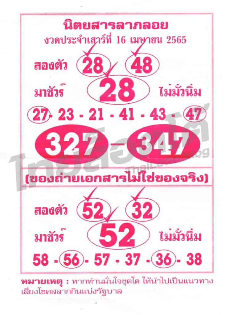 หวยซอง หวยลาภลอย-160465