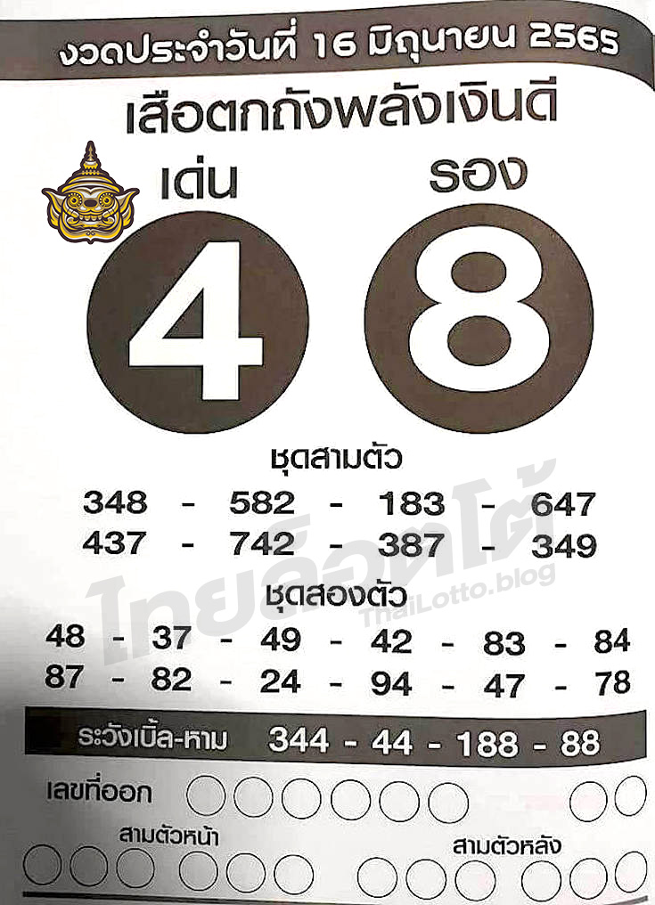 หวยซอง หวยเสือตกถัง-160664