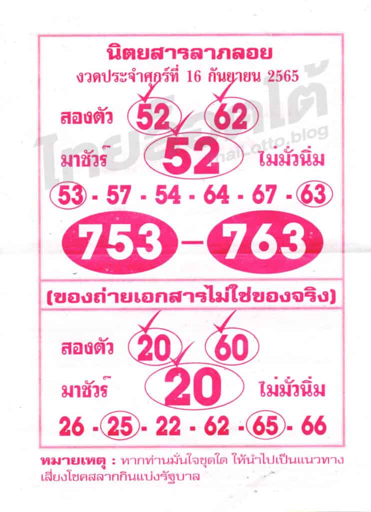 หวยซอง หวยลาภลอย-160965