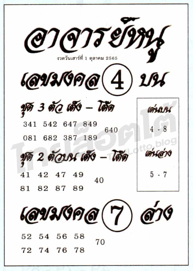 หวยซอง หวยอาจารย์หนู-011065