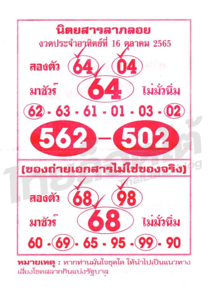 หวยซอง หวยลาภลอย-161065