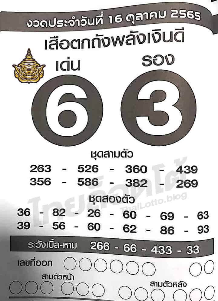 หวยซอง หวยเสือตกถัง-161065