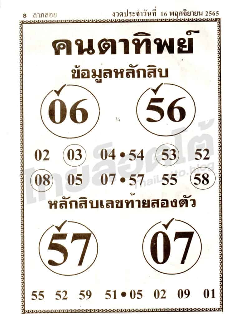 หวยซอง หวยคนตาทิพย์-161165