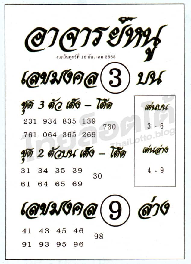 หวยซอง หวยอาจารย์หนู-161265