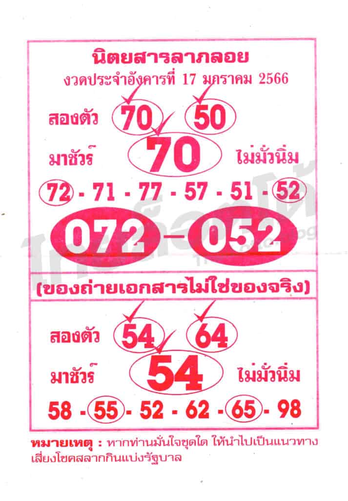 หวยซอง หวยลาภลอย1-170166