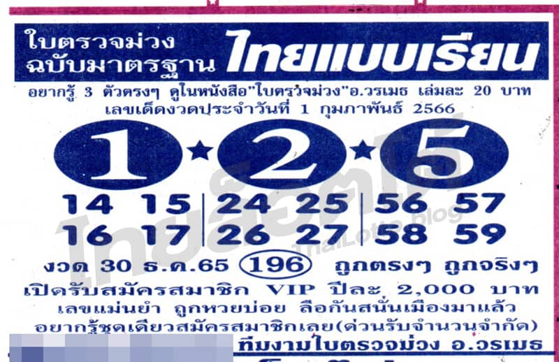 หวยซอง หวยใบตรวจม่วง-010266