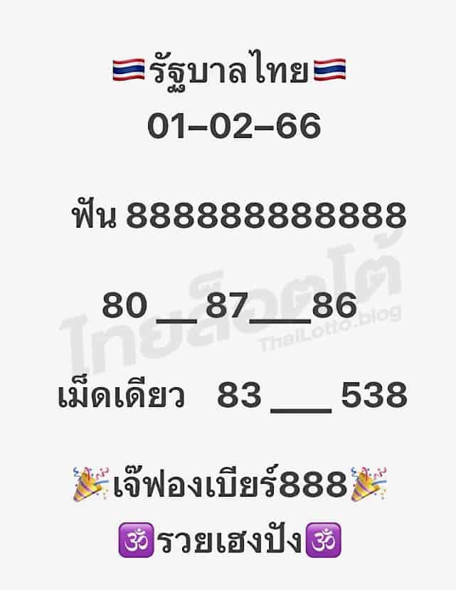 เลขเด็ด เจ๊ฟองเบียร์-010266
